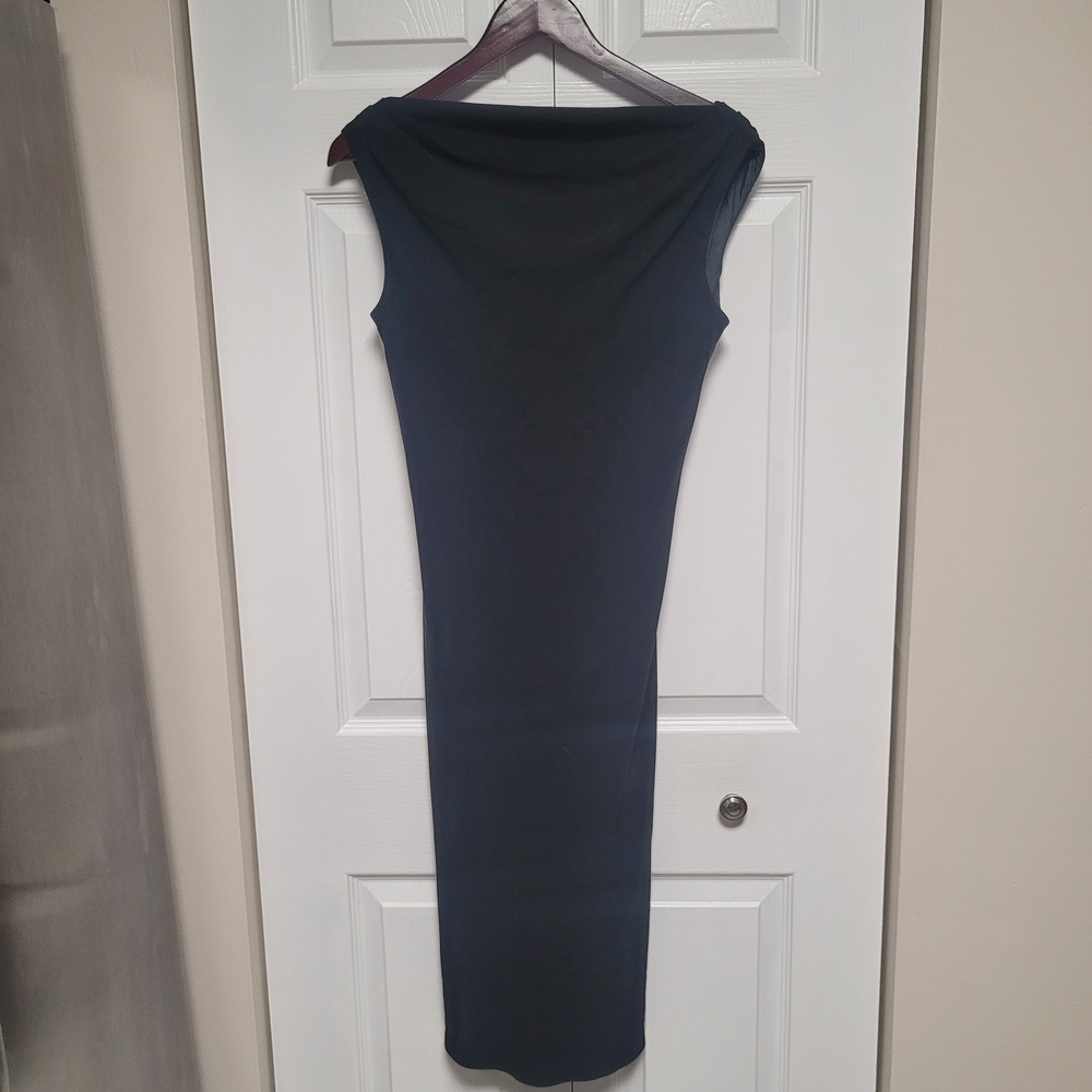 Ralph Lauren Navy Midi Dress Lined Classic Elegant Size 4